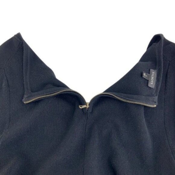 Talbots Black Drop Waist Midi Dress with Pleated Skirt - Picture 4 of 6